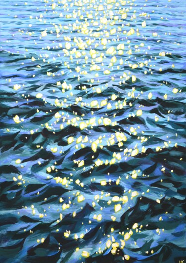 Картина под названием "Solar sparks 2." - Iryna Kastsova, Подлинное произведение искусства, Акрил Установлен на Деревянная р…