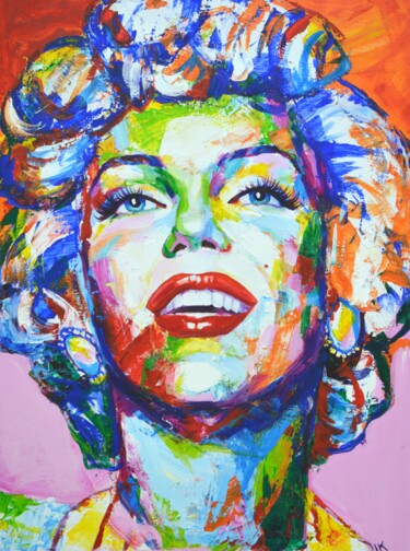 Pittura intitolato "Marilyn Monroe 23" da Iryna Kastsova, Opera d'arte originale, Acrilico Montato su Telaio per barella in…