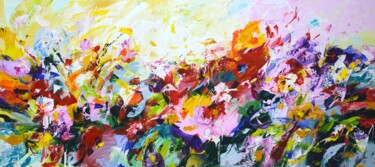 Картина под названием "Expression. Flower…" - Iryna Kastsova, Подлинное произведение искусства, Акрил Установлен на Деревянн…