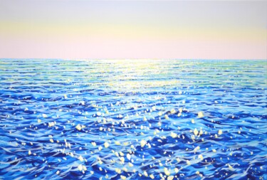 Картина под названием "Ocean. Light 25" - Iryna Kastsova, Подлинное произведение искусства, Акрил Установлен на Деревянная р…
