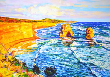 Картина под названием "Australia. Beach. O…" - Iryna Kastsova, Подлинное произведение искусства, Акрил Установлен на Деревян…
