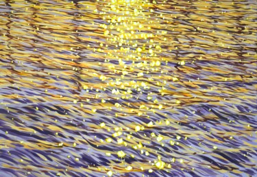 Pintura intitulada "Sea. Evening light ." por Iryna Kastsova, Obras de arte originais, Acrílico Montado em Armação em madeira