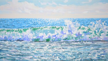 Malarstwo zatytułowany „Sea bliss” autorstwa Iryna Kastsova, Oryginalna praca, Akryl Zamontowany na Drewniana rama noszy