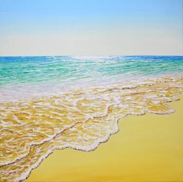 Картина под названием "Sea. Summer." - Iryna Kastsova, Подлинное произведение искусства, Акрил Установлен на Деревянная рама…