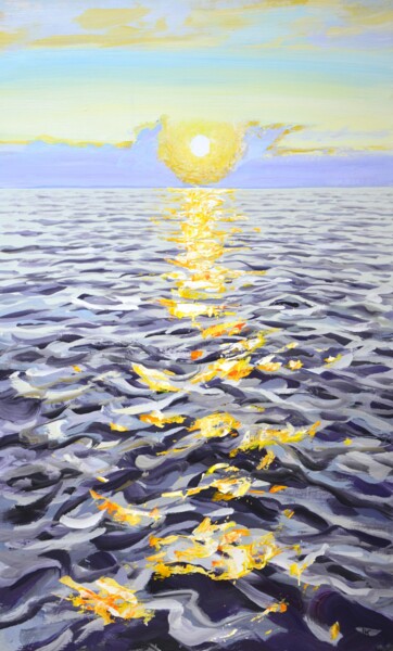 Pintura titulada "Ocean. Waves. Light…" por Iryna Kastsova, Obra de arte original, Acrílico Montado en Bastidor de camilla d…
