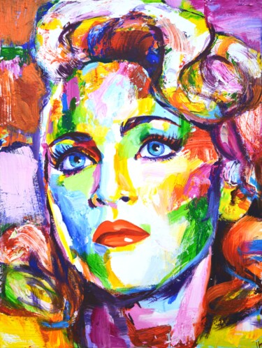 Painting titled "Madonna 6" by Iryna Kastsova, Original Artwork, Acrylic Mounted on Wood Stretcher frame