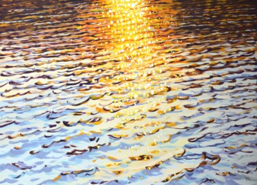 Картина под названием "Evening light 9" - Iryna Kastsova, Подлинное произведение искусства, Акрил Установлен на Деревянная р…