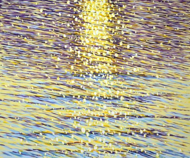 Картина под названием "Golden glow 2" - Iryna Kastsova, Подлинное произведение искусства, Акрил Установлен на Деревянная рам…