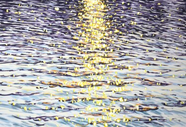 Painting titled "Shimmer on the wate…" by Iryna Kastsova, Original Artwork, Acrylic Mounted on Wood Stretcher frame