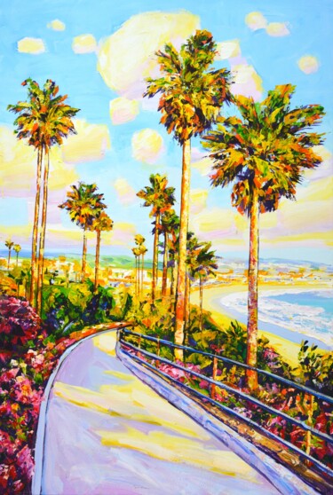 Pintura intitulada "Road to the ocean 3." por Iryna Kastsova, Obras de arte originais, Acrílico Montado em Armação em madeira