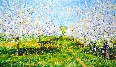 Pittura intitolato "Gardens bloom 3" da Iryna Kastsova, Opera d'arte originale, Acrilico Montato su Telaio per barella in le…