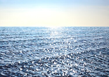 Pintura intitulada "Ocean. Glare on the…" por Iryna Kastsova, Obras de arte originais, Acrílico Montado em Armação em madeira