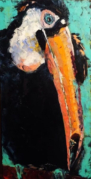 Peinture intitulée "Bird of JOY-Toucan…" par Irena, Œuvre d'art originale, Huile