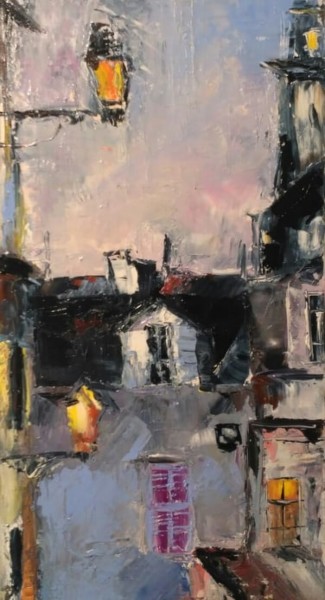 Peinture intitulée "city" par Irena, Œuvre d'art originale, Huile