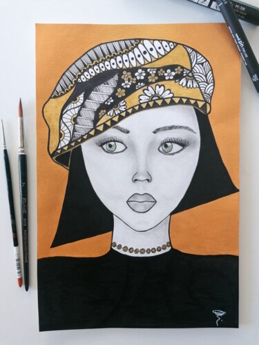 Drawing titled "Insolente" by Isabelle Colson, Original Artwork, Marker