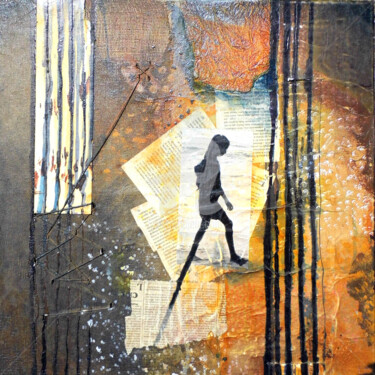 Peinture intitulée "La marche" par Isabelle Dantrègue, Œuvre d'art originale, Encre