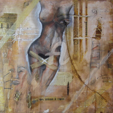 Peinture intitulée "Piège à cons" par Isabelle Dantrègue, Œuvre d'art originale, Acrylique