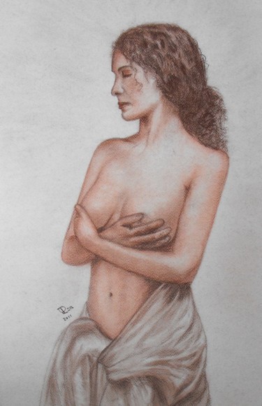 Drawing titled "Femme" by Isabelle Deligne, Original Artwork, Other