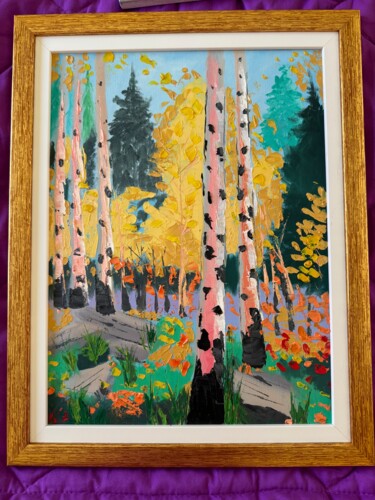 Картина под названием "Вот и осень" - Isa Elixir, Подлинное произведение искусства, Масло
