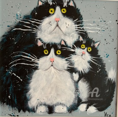 Malarstwo zatytułowany „Cats” autorstwa Isa Elixir, Oryginalna praca, Olej