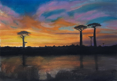 「Les baobabs」というタイトルの絵画 Isa-Isarielleによって, オリジナルのアートワーク, パステル