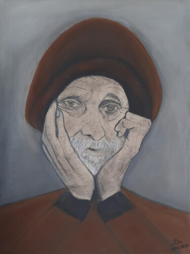 Pintura titulada "Le vieil homme" por Isa-Isarielle, Obra de arte original, Pastel