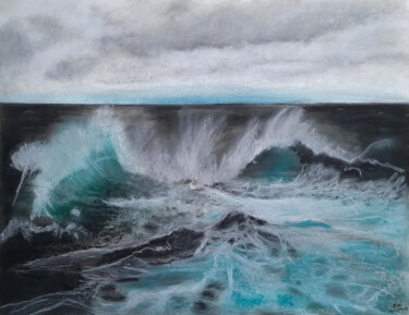 Painting titled "La tempête" by Isa-Isarielle, Original Artwork, Pastel