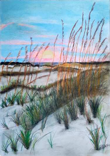 Painting titled "Dunes" by Isa-Isarielle, Original Artwork, Pastel