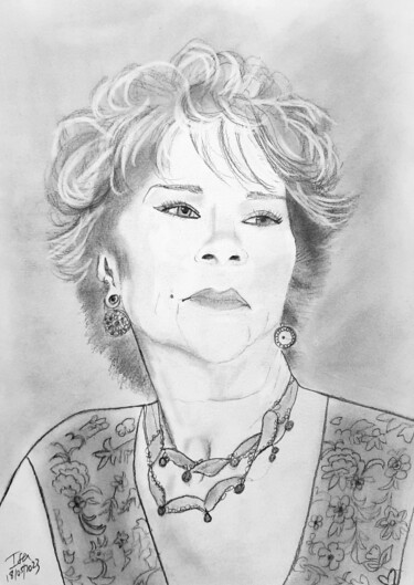 Drawing titled "Etta James" by Isa-Isarielle, Original Artwork, Pencil