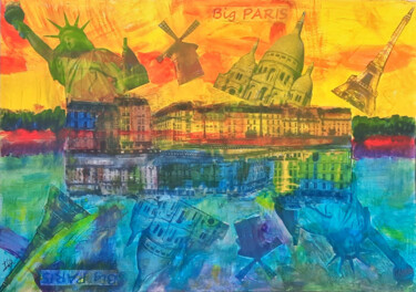 "Big Paris" başlıklı Kolaj Isa-Isarielle tarafından, Orijinal sanat, Akrilik