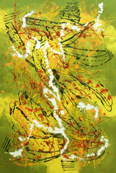 Peinture intitulée "N° 70.43 Jeux de co…" par Isa-L, Œuvre d'art originale, Acrylique Monté sur Châssis en bois