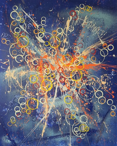 Картина под названием "N° 20.81 Oxygène" - Isa-L, Подлинное произведение искусства, Акрил Установлен на Деревянная рама для…