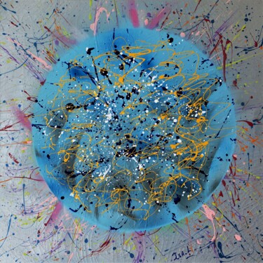 Malerei mit dem Titel "21.03 Lune bleue" von Isa-L, Original-Kunstwerk, Acryl