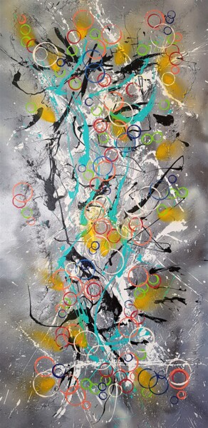 Картина под названием "N° 50.31 Oxygène °" - Isa-L, Подлинное произведение искусства, Акрил Установлен на Деревянная рама дл…