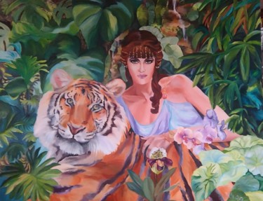 Malerei mit dem Titel "princesse" von Isabelle Seguin, Original-Kunstwerk, Acryl