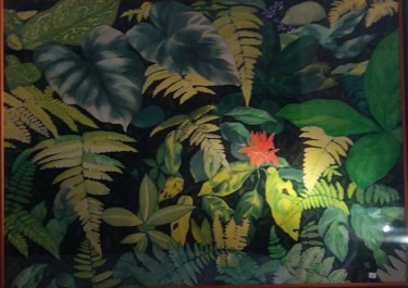 Painting titled "végétation" by Isabelle Seguin, Original Artwork, Other
