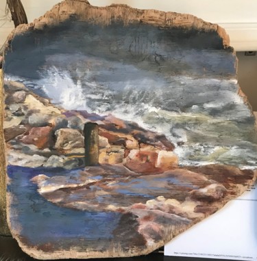 Pittura intitolato "morceau du litoral" da Isabelle Seguin, Opera d'arte originale, Acrilico