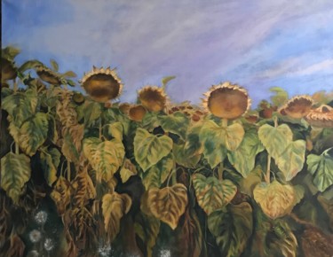 Painting titled "tournesols.jpg" by Isabelle Seguin, Original Artwork, Acrylic
