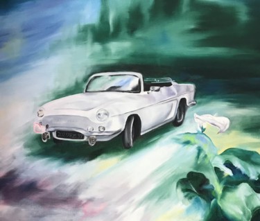 Peinture intitulée "mon rêve de voiture!" par Isabelle Seguin, Œuvre d'art originale, Huile