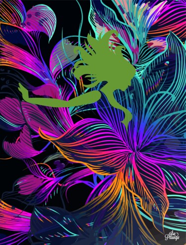 Digital Arts titled "Ninfa Tropical" by Isa Pítanga, Original Artwork, Digital Painting