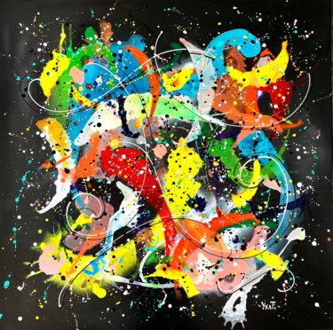Картина под названием "Underwater n°11" - Ysati, Подлинное произведение искусства, Акрил Установлен на Деревянная рама для н…