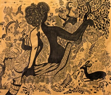 "l'âme de la nature" başlıklı Resim Isa tarafından, Orijinal sanat, Mürekkep