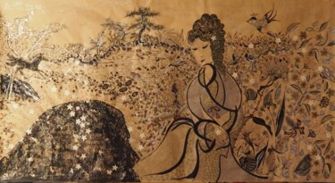 Σχέδιο με τίτλο "à la source "coulée…" από Isa, Αυθεντικά έργα τέχνης, Μελάνι Τοποθετήθηκε στο Άλλος άκαμπτος πίνακας