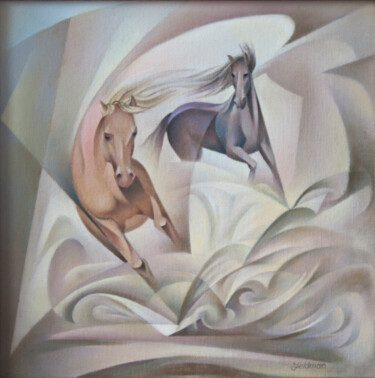 Картина под названием "Free wind" - Isaac Feldman, Подлинное произведение искусства, Масло Установлен на Деревянная рама для…
