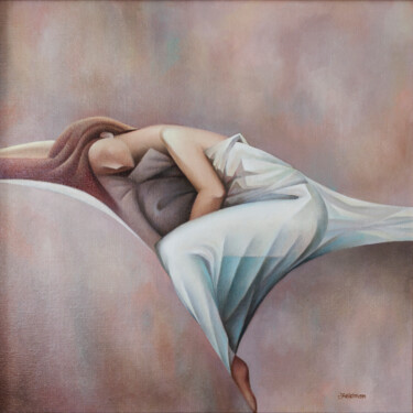 Peinture intitulée "Sleeping muse" par Isaac Feldman, Œuvre d'art originale, Huile Monté sur Châssis en bois