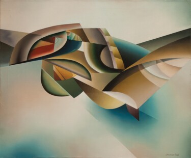 Peinture intitulée "Space Bird" par Isaac Feldman, Œuvre d'art originale, Huile Monté sur Châssis en bois