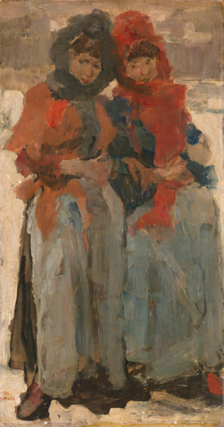 Pittura intitolato "Deux jeunes filles…" da Isaac Israëls, Opera d'arte originale, Olio