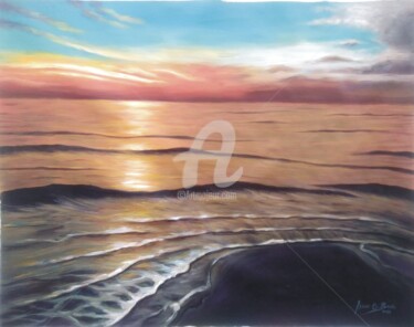 Malerei mit dem Titel "Seascape" von Isaac Opoku Badu, Original-Kunstwerk, Acryl