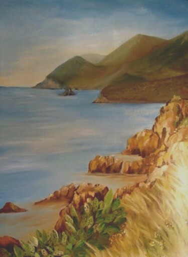 Painting titled "Arrábida I" by Isabel Alfarrobinha, Original Artwork, Oil