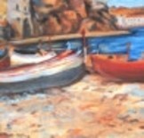 Painting titled "Barcos na Marina" by Isabel Alfarrobinha, Original Artwork